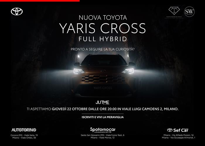 La nuova Toyota Yaris Cross al JustMe Milano