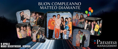 MATTEO DIAMANTE: Compleanno vip a Genova per l’ex naufrago d