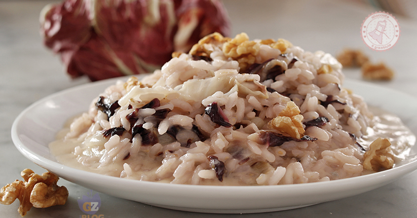 Timballo di riso al radicchio, noci e gorgonzola