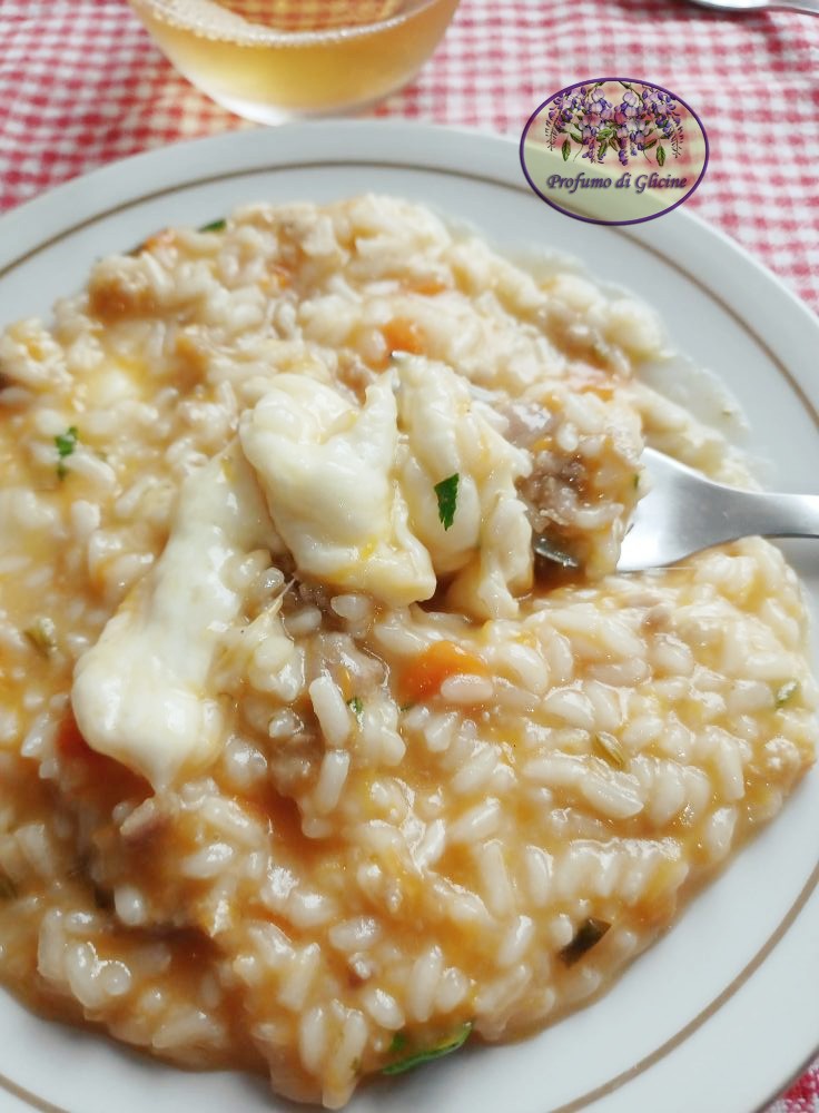 Risotto zucca, salsiccia e provola