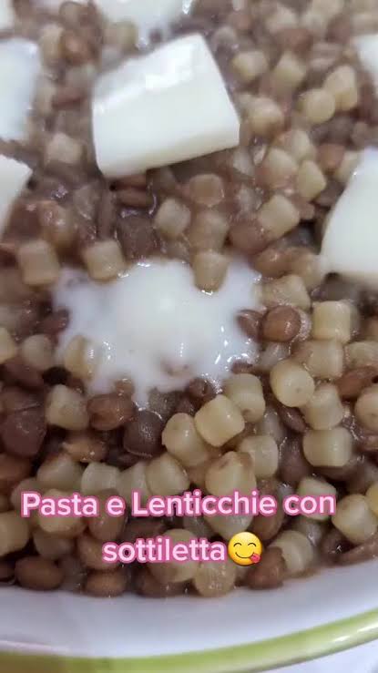 pasta e lenticchie con la sottiletta