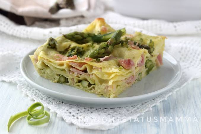 lasagne agli asparagi e prosciutto cotto,