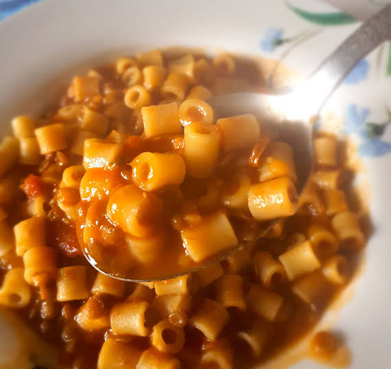 Pasta e lenticchie con pancetta