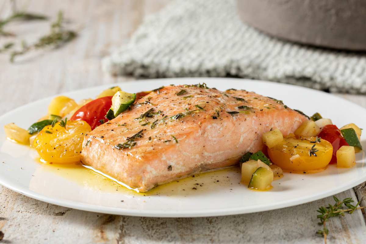 Salmone al Forno con Verdure