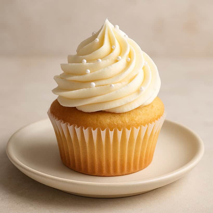 Cupcake alla vaniglia con frosting giallo
