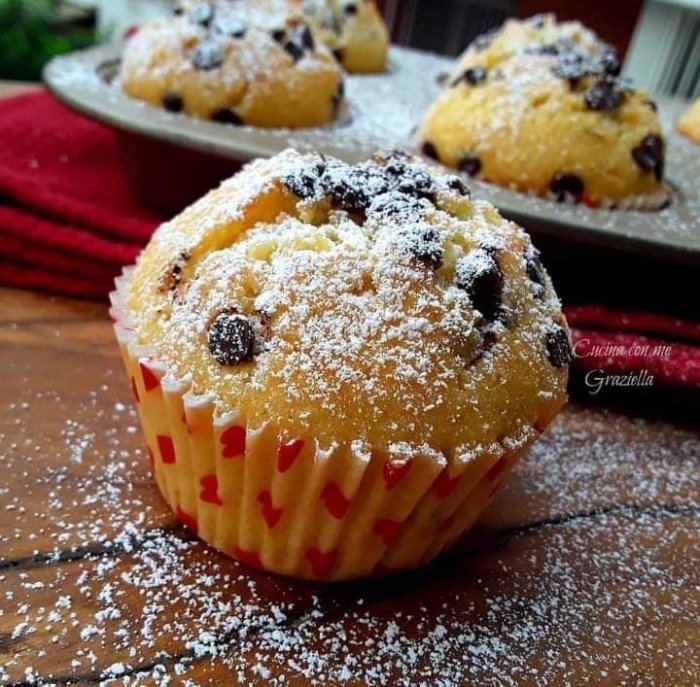 muffin allo yogurt e gocce di cioccolato