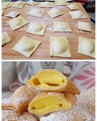 Ravioli dolci alla crema pasticciera