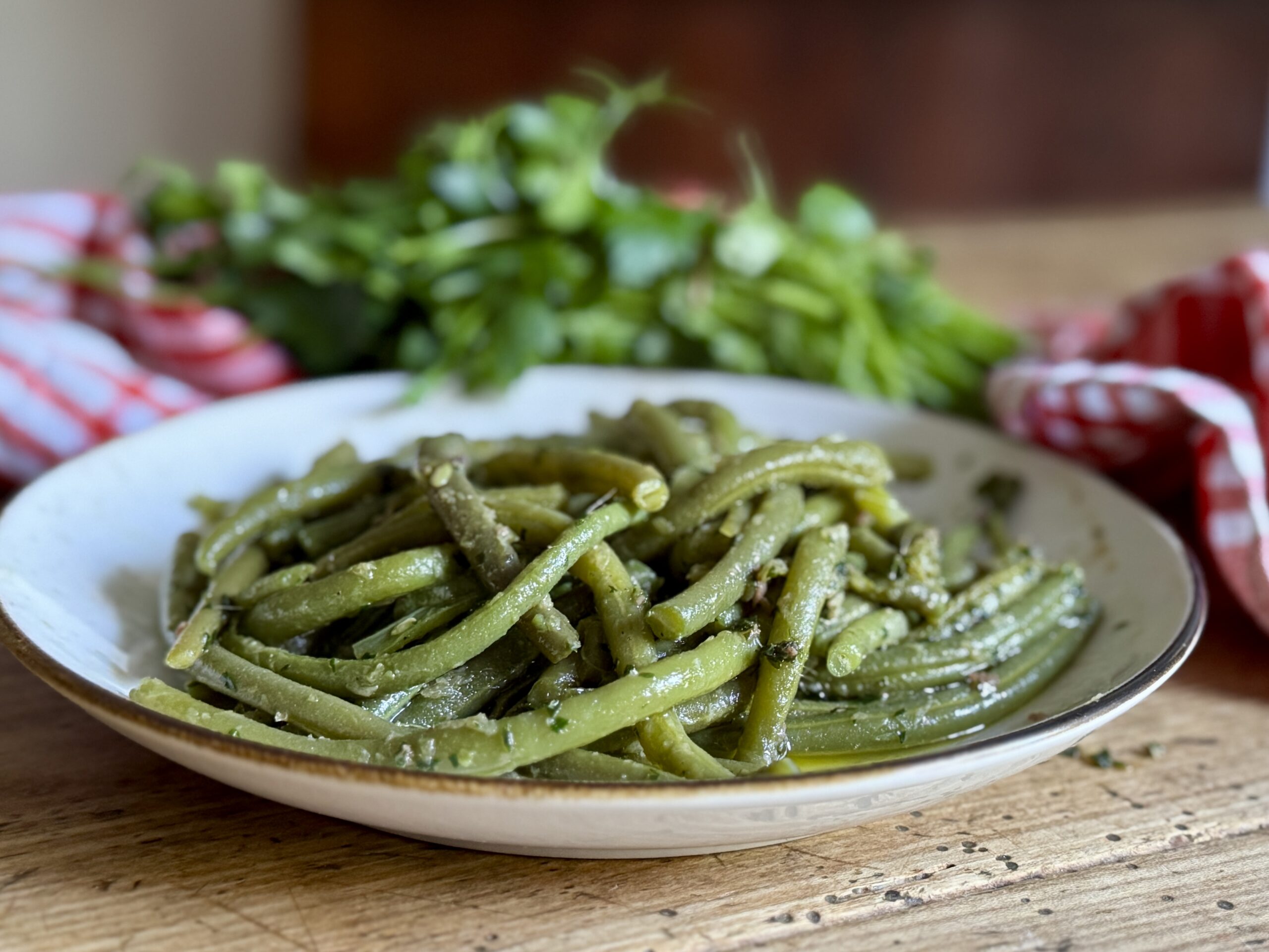 Fagiolini saltati con aglio e prezzemolo