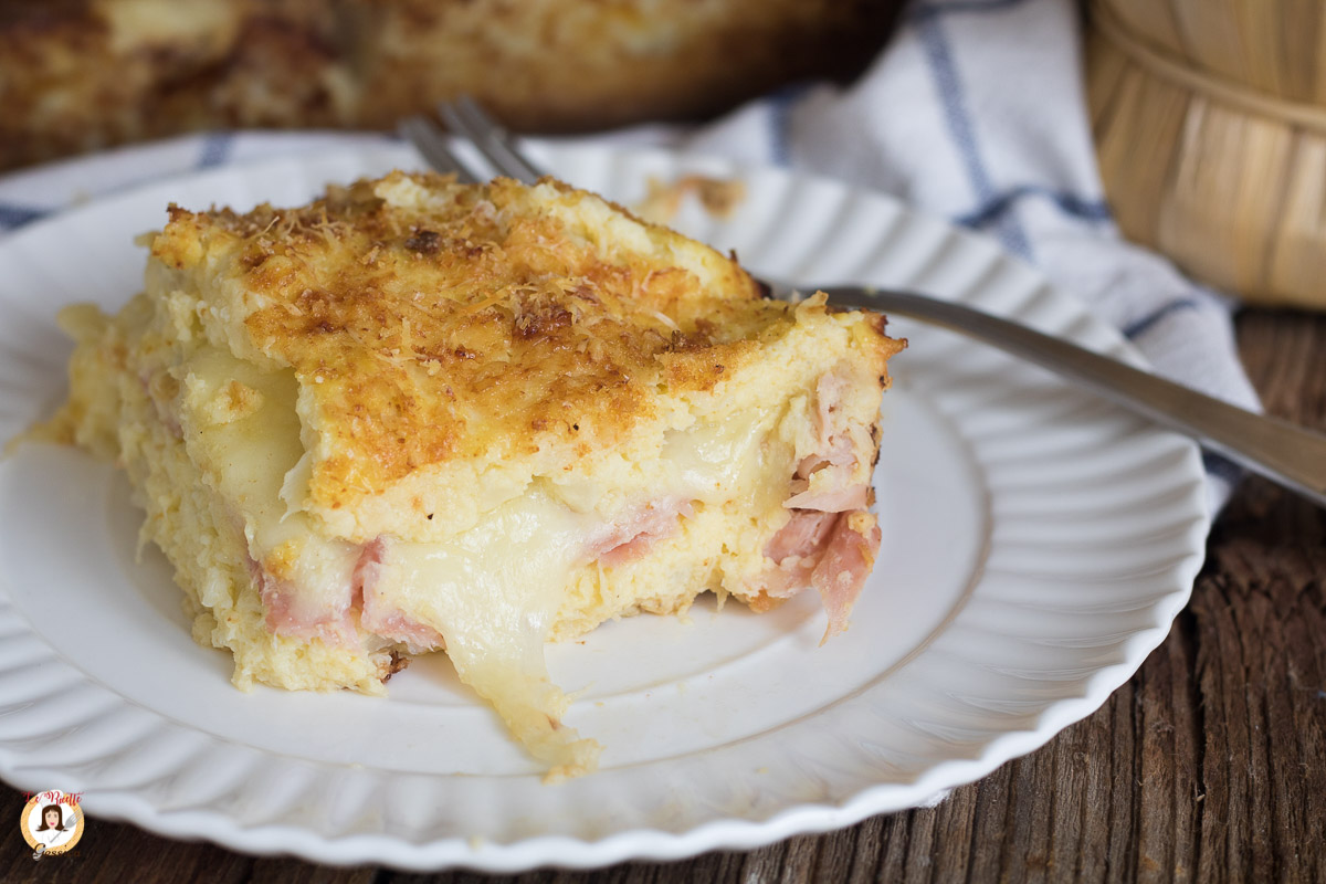 cavolfiore al forno con besciamella, provola e prosciutto,