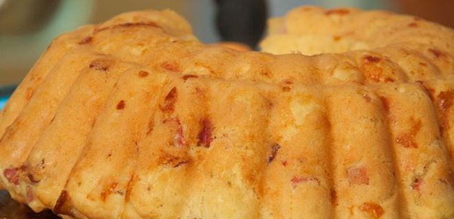 babà rustico con fiori di zucca
