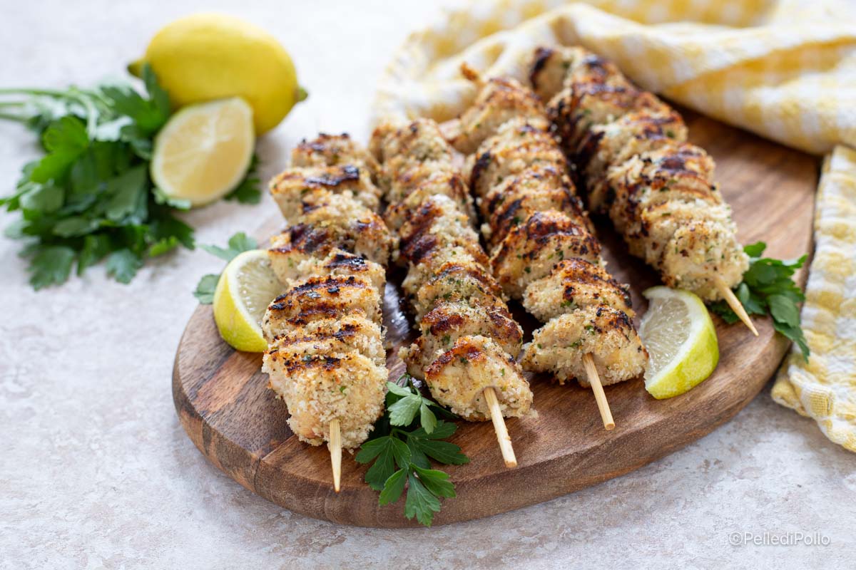 Spiedini croccanti di pollo al limone